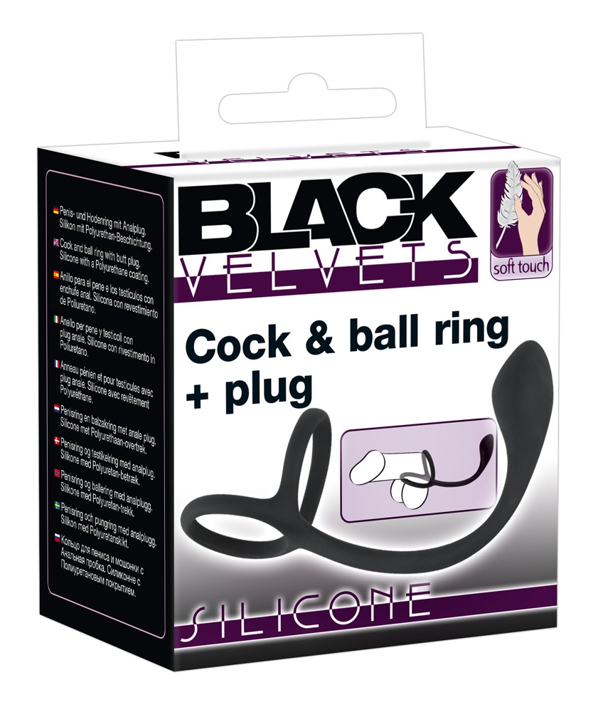 Black Velvets Анальная втулка Cock + Ball ring