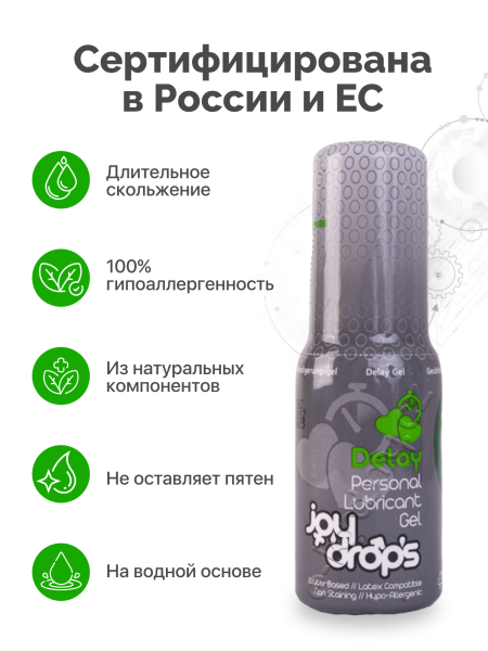 311.0002 - Смазка пролонгирующая для мужчин Joydrops Delay, 50 мл | Казанова 69