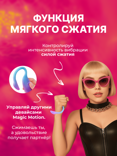 861153z - Вибратор Magic Motion Flamingo Max синий | Казанова 69